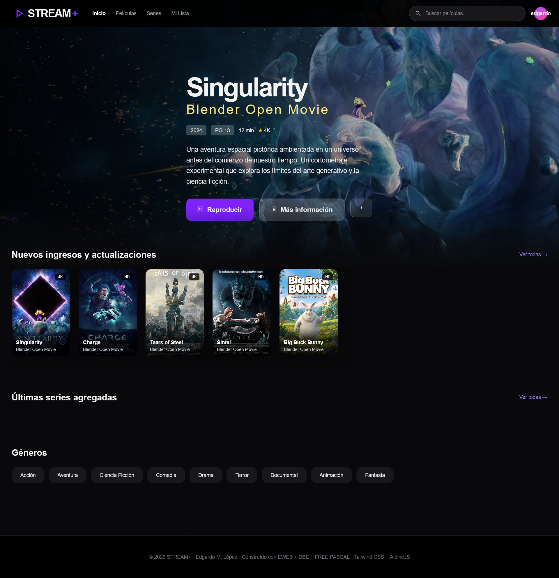 Stream+ - Biblioteca de series y películas