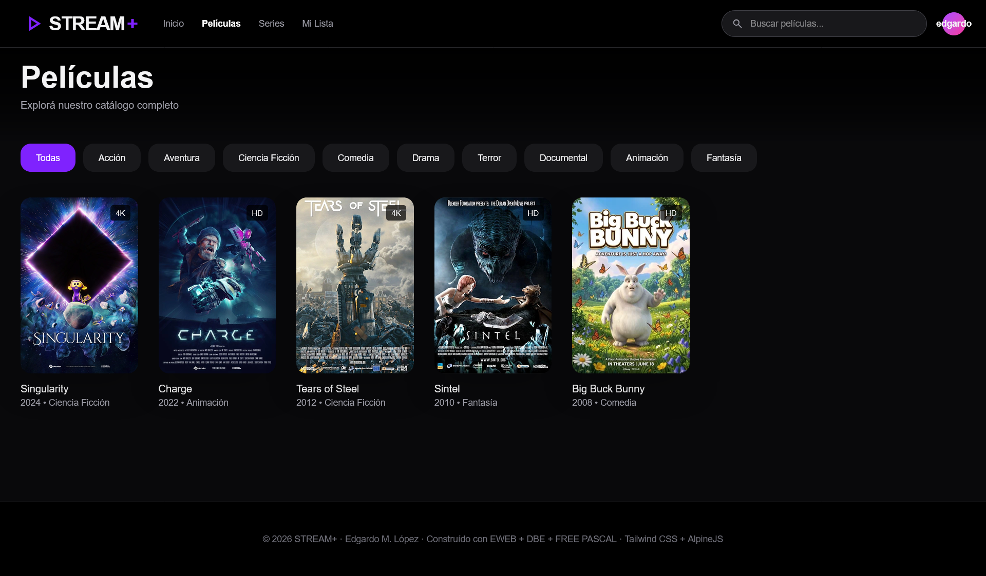 Stream+ - Panel de administración